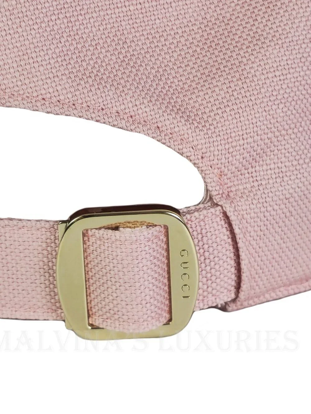 GUCCI HAT BASEBALL CAP PINK COTTON w LOGO PRINTED BRIM UNISEX sz S 56cm